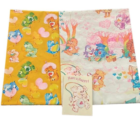 80s/90s gift wrap/tag lot. Care Bears, baby, wedding, bday, floral, Christmas - Picture 2 of 9